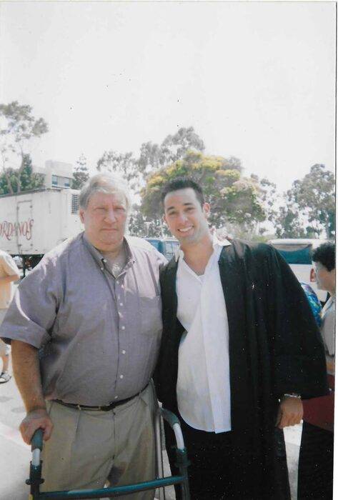 Jay Schuminsky with his father Mike at UCSB graduation